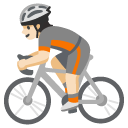 person biking: light skin tone on Google
