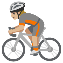 person biking: medium-light skin tone on Google
