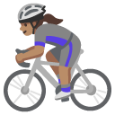 woman biking: medium skin tone on Google