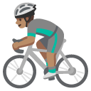 man biking: medium skin tone on Google