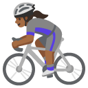 woman biking: medium-dark skin tone on Google