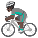 man biking: dark skin tone on Google
