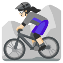 woman mountain biking: light skin tone on Google