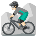 man mountain biking: light skin tone on Google