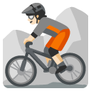 person mountain biking: light skin tone on Google