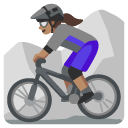 woman mountain biking: medium skin tone on Google