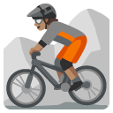 person mountain biking: medium skin tone on Google