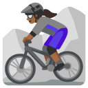 woman mountain biking: medium-dark skin tone on Google