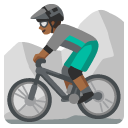 man mountain biking: medium-dark skin tone on Google