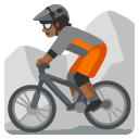 person mountain biking: medium-dark skin tone on Google