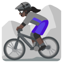 woman mountain biking: dark skin tone on Google