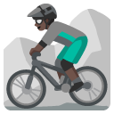 man mountain biking: dark skin tone on Google