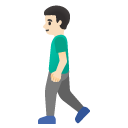 man walking: light skin tone on Google