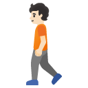 person walking: light skin tone on Google