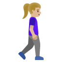 woman walking facing right: medium-light skin tone on Google
