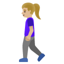 woman walking: medium-light skin tone on Google
