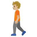 person walking: medium-light skin tone on Google