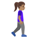 woman walking facing right: medium skin tone on Google