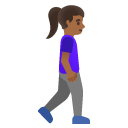 woman walking facing right: medium-dark skin tone on Google