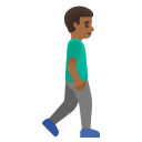 man walking facing right: medium-dark skin tone on Google