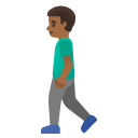 man walking: medium-dark skin tone on Google