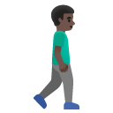 man walking facing right: dark skin tone on Google