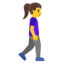 woman walking facing right on Google
