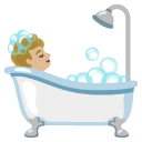 person taking bath: medium-light skin tone on Google