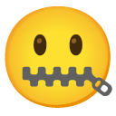 zipper-mouth face on Google