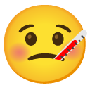 face with thermometer on Google