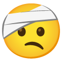 face with head-bandage on Google
