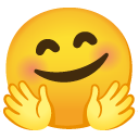 smiling face with open hands on Google