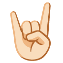 sign of the horns: light skin tone on Google