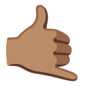 call me hand: medium skin tone on Google