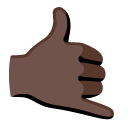 call me hand: dark skin tone on Google