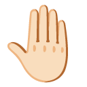 raised back of hand: light skin tone on Google