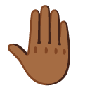 raised back of hand: medium-dark skin tone on Google