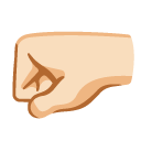 left-facing fist: light skin tone on Google