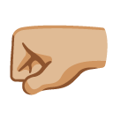 left-facing fist: medium-light skin tone on Google