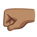 left-facing fist: medium skin tone on Google
