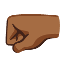 left-facing fist: medium-dark skin tone on Google