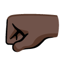 left-facing fist: dark skin tone on Google