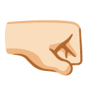 right-facing fist: light skin tone on Google
