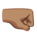 right-facing fist: medium skin tone on Google