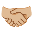 handshake: medium-light skin tone on Google