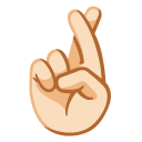 crossed fingers: light skin tone on Google