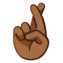 crossed fingers: medium-dark skin tone on Google