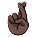crossed fingers: dark skin tone on Google