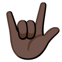 love-you gesture: dark skin tone on Google