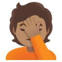 person facepalming: medium skin tone on Google